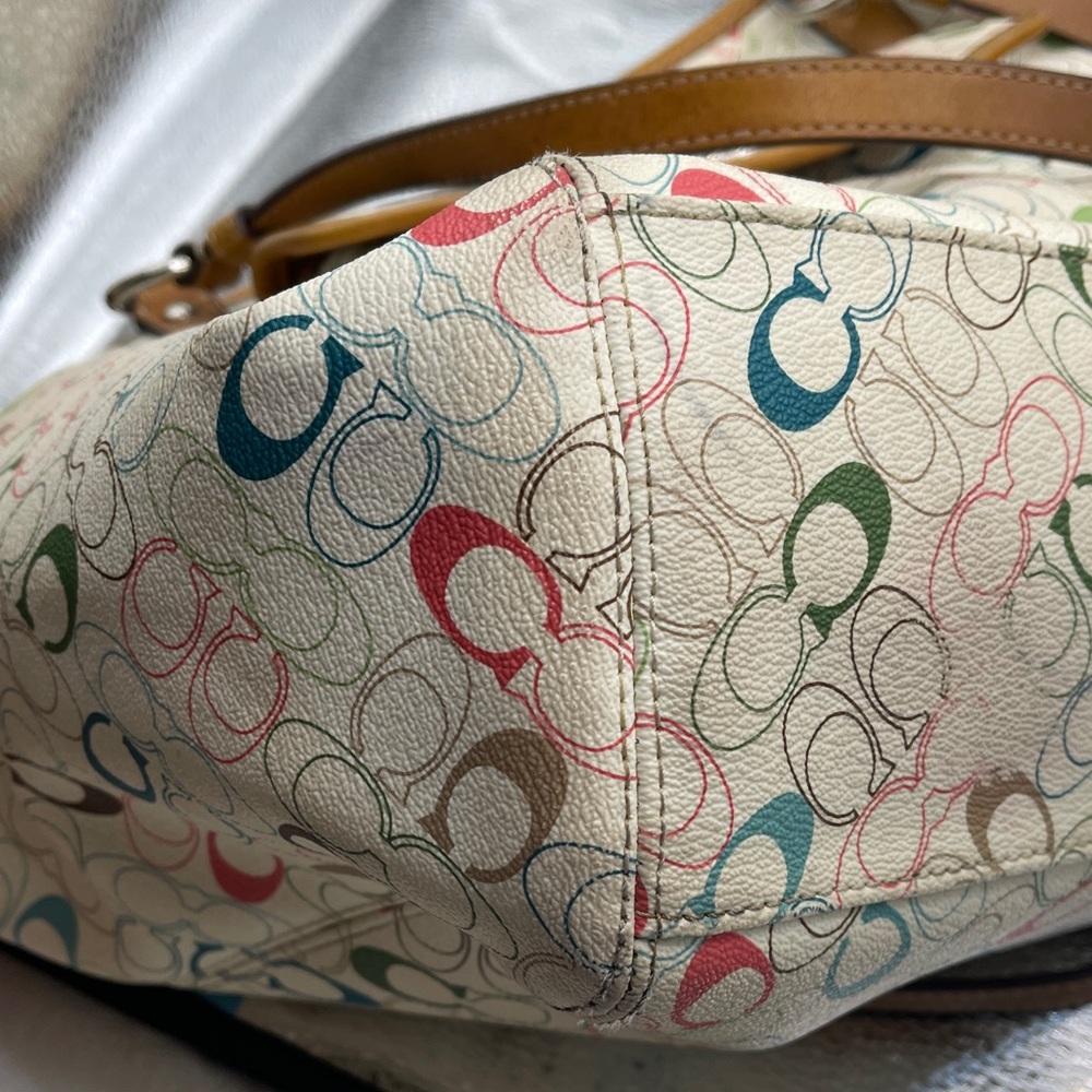 Coach Chelsea Multicolor Tote Bag Fun Signature Coach Bag C1977-F1540 Coach Tote - Picture 6 of 12